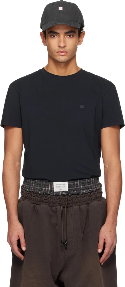 Футболка Acne Studios Black обычного кроя черного цвета