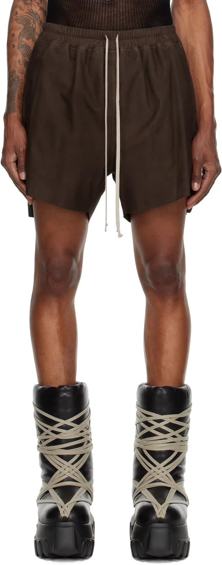 Мужские шорты Rick Owens Rick S Boxers, нубук, серо-коричневые