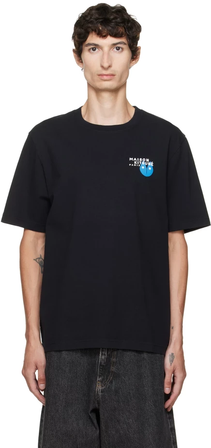 Мужская футболка Maison Kitsuné Fortune Fox Comfort, чёрная