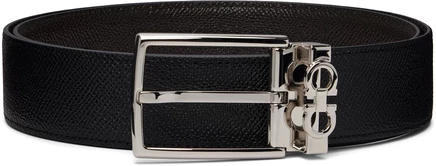 Мужской ремень Ferragamo, двусторонний, черный/темно-коричневый