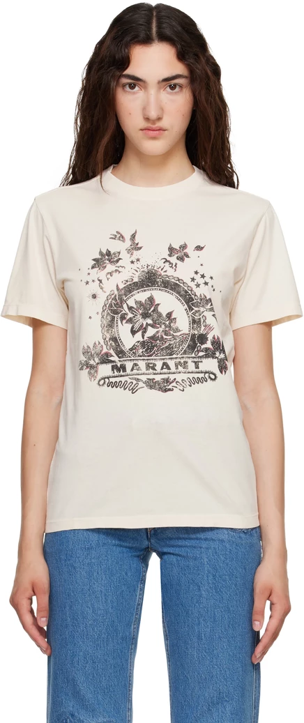 Женская футболка Isabel Marant Etoile Zewel, экрю