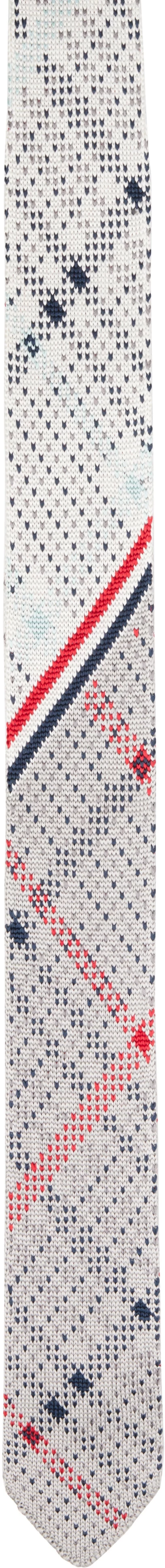 Мужской галстук Thom Browne вязаный шелковый RWB, многоцветный