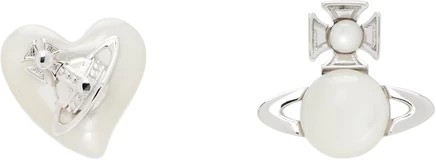 Серьги Vivienne Westwood Thomasina платиновые/белые