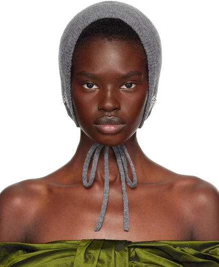Женский капор Simone Rocha, серый/жемчужный/прозрачный