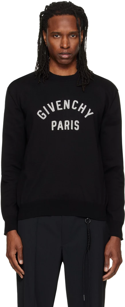 Мужской свитер Givenchy «Givenchy Paris» с жемчугом, черный