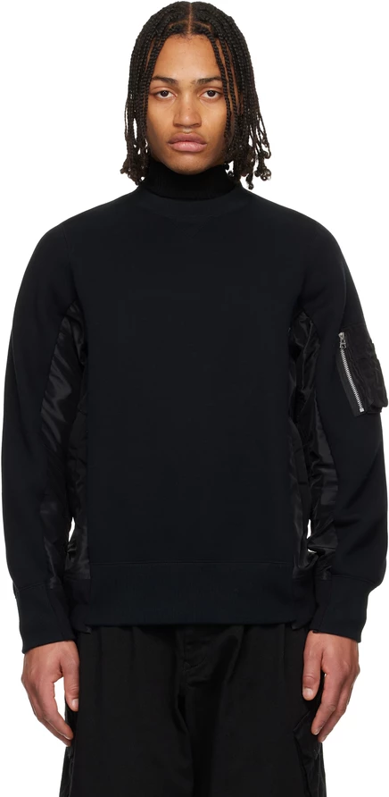Мужской свитшот Sacai Sponge, черный