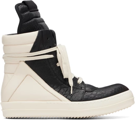 Мужские кроссовки Rick Owens Geobasket, черно-молочные