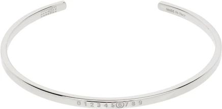 Мужской браслет-кафф MM6 Maison Margiela Numeric, палладий