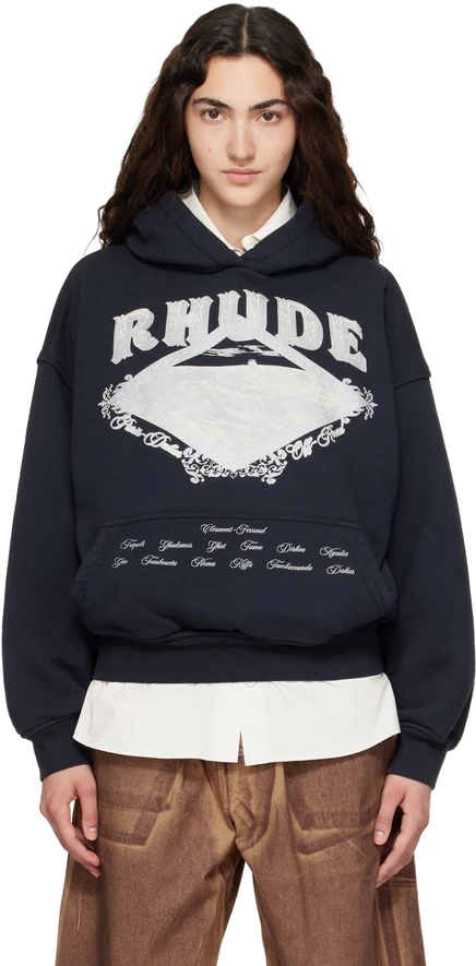 Мужское худи Rhude Dakar Convoy, черно-серебристое