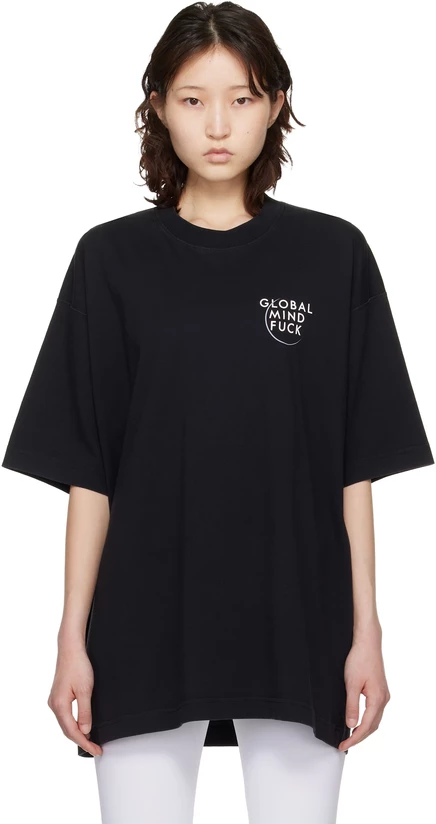 Женская футболка VETEMENTS Global MF, черная