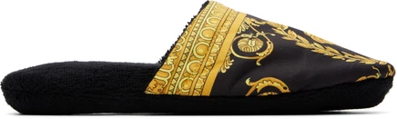 Женские тапочки Versace I Heart Baroque, черные