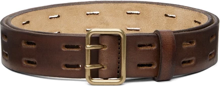 Мужской ремень DSquared2 из перфорированной кожи, 1.25″, коричневый