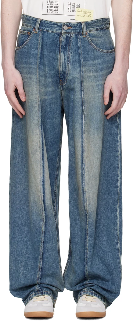 Мужские широкие джинсы MM6 Maison Margiela, синие