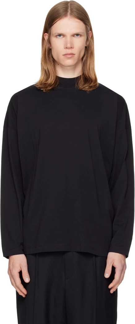 Мужская футболка Jil Sander с воротником-стойкой, черная