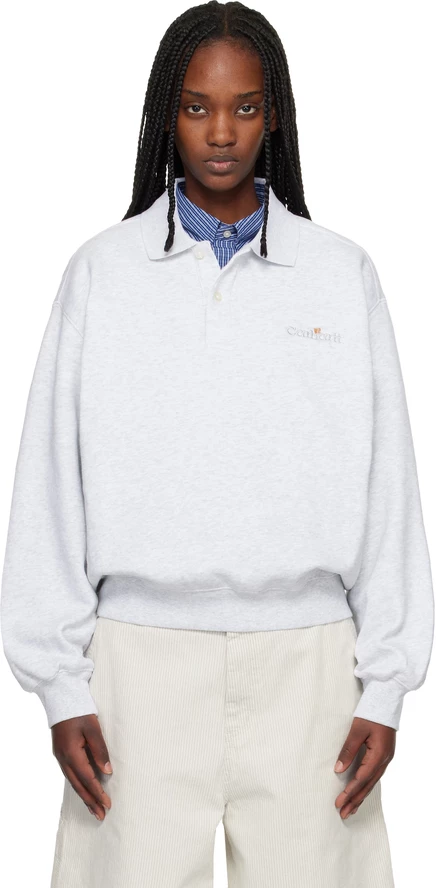 Женское поло Carhartt WIP Label, серый меланж