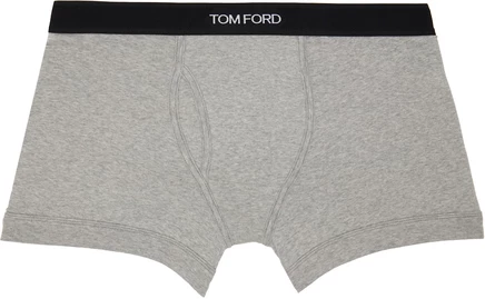 Серые хлопчатобумажные боксерские трусы TOM FORD серого цвета