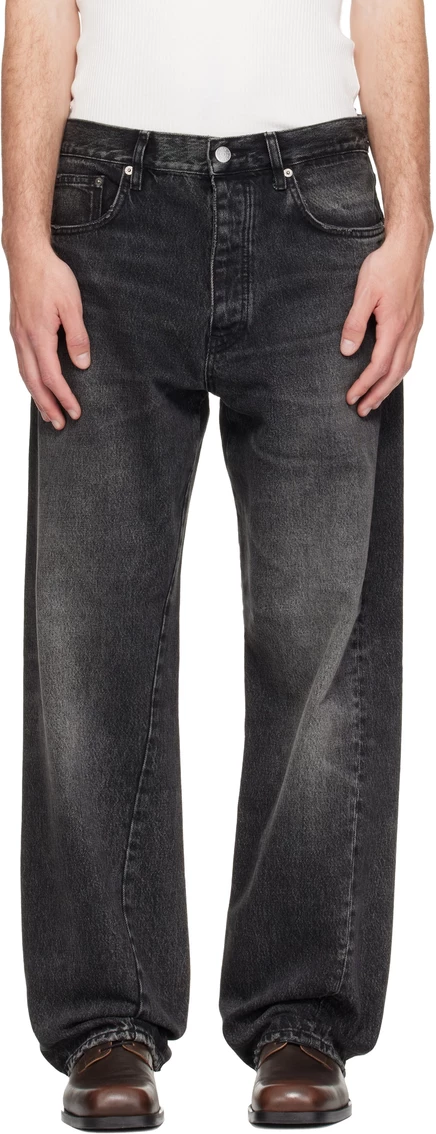 Мужские джинсы Sunflower Wide Twist, черные потертые