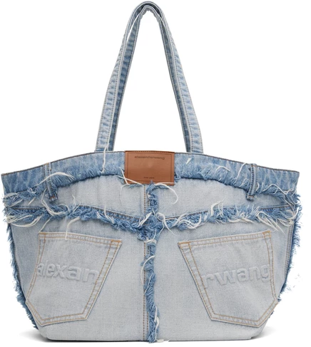 Женский тоут Alexander Wang Punch Denim Large, голубой