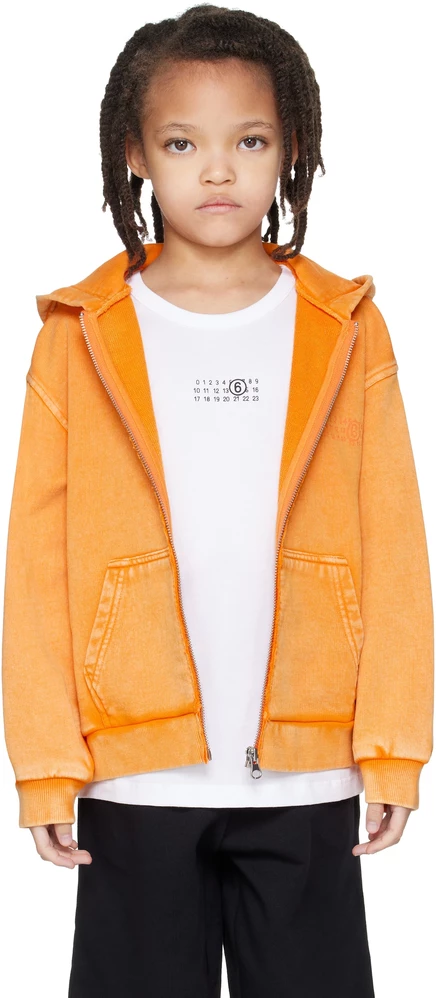 Детская худи MM6 MAISON MARGIELA, оранжевая