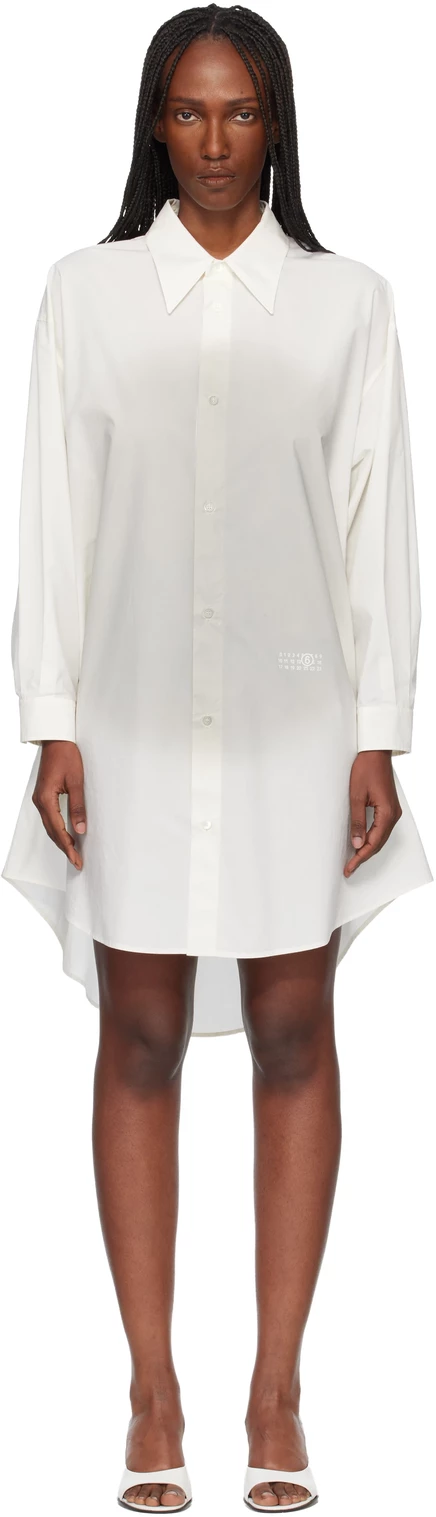 Женское мини-платье MM6 Maison Margiela, молочное