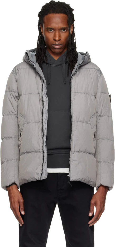 Мужской пуховик Stone Island 4100037, серый