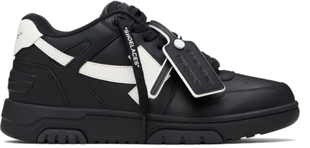 Мужские кожаные кроссовки Off-White Out Of Office, черно-белые
