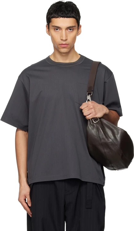 футболка из хлопчатобумажного джерси sacai Gray c/серый