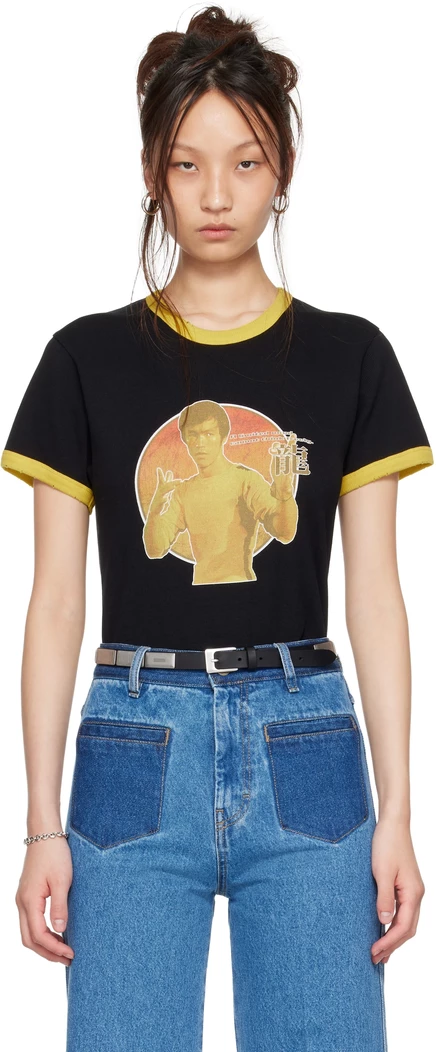 Женская футболка LU'U DAN Bruce Lee x Lựu Đạn, черная