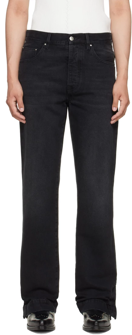 Мужские джинсы Amiri Straight Flare, расклешенные, черные