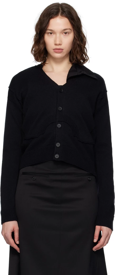 MM6 Maison Margiela Черный шерстяной кардиган черный
