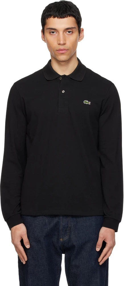 Мужское поло Lacoste L.12.12 с длинным рукавом, черное