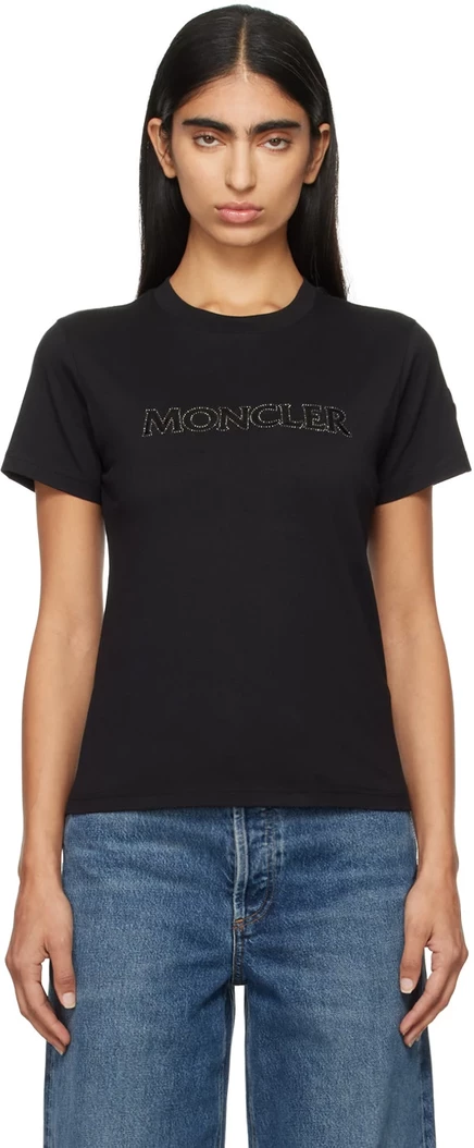 Футболка Moncler Black Maglia Manica Corta черного цвета
