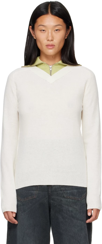 Женский свитер MM6 Maison Margiela, молочно-зеленый