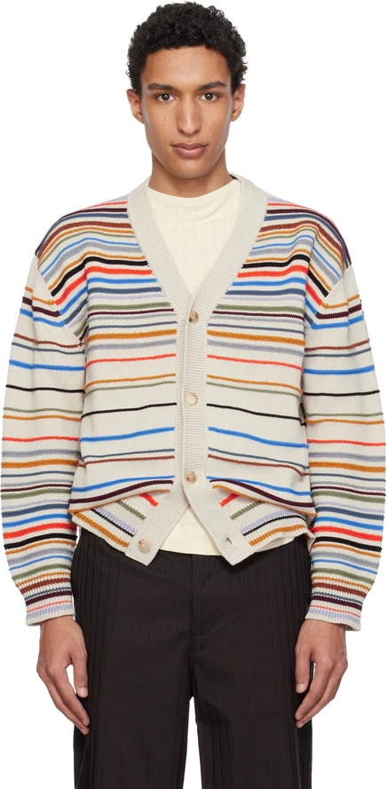 Мужской кардиган Paul Smith Signature Stripe, экрю