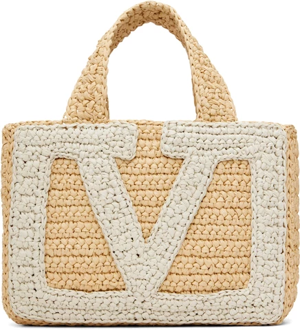 Valentino Garavani Beige Viva Superstar Small Shopping Bag natural/butter