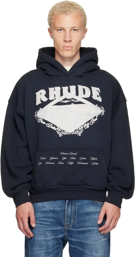 Мужское худи Rhude Dakar Convoy, черно-серебристое