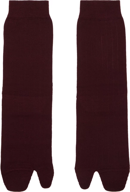 Женские носки Maison Margiela Tabi, бордовые