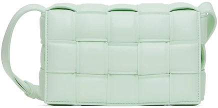 Маленькая кассетная сумка с подкладкой Bottega Veneta Green glacier/gold