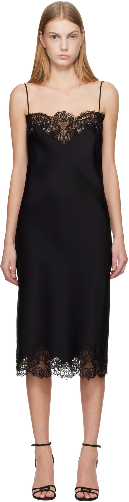 Женское миди-платье Stella McCartney с кружевом, черное