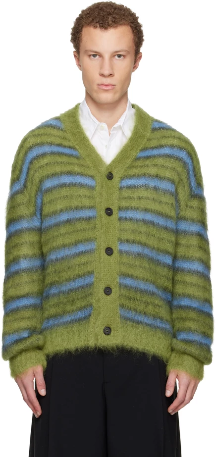 Мужской кардиган Marni Fuzzy Wuzzy Stripe, кислотный
