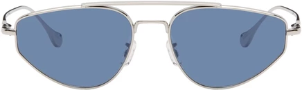 Солнцезащитные очки-авиаторы Jil Sander Silver Oliver Peoples 'Edition 5' чернильно-синего цвета