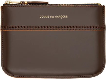 КОШЕЛЬКИ COMME des GARÇONS коричневого цвета, сумка с тройным швом коричневого цвета