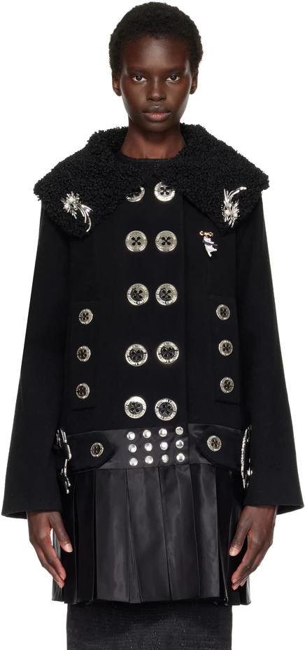 Женское пальто Chopova Lowena Black Fudge Buckle, черное