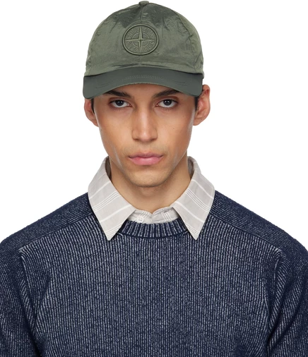 Мужская кепка Stone Island 9100011 ECONYL, зеленая