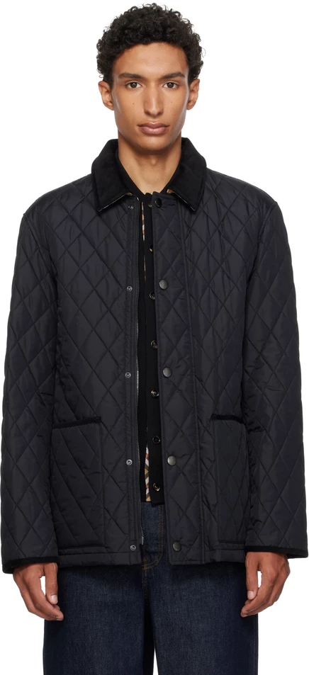 Мужская стеганая куртка Burberry Haddington, черная