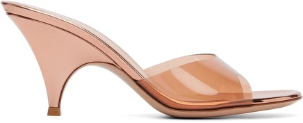 Женские босоножки-мюли Gianvito Rossi Sofia 70, розово-золотые