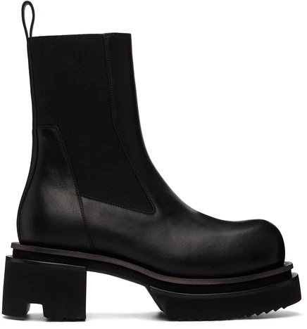 Rick Owens Black Tower Beatle Bogun Chelsea Boots black