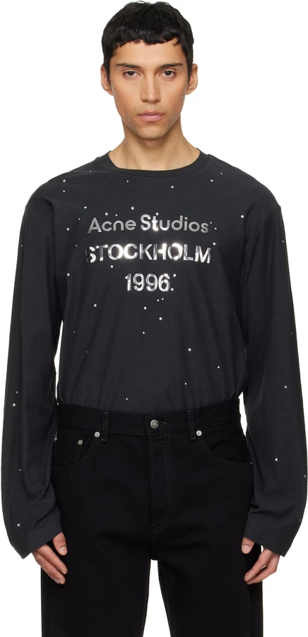 Футболка с логотипом Acne Studios Black черного цвета