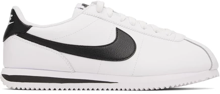 Мужские кожаные кроссовки Nike Cortez, белые/черные