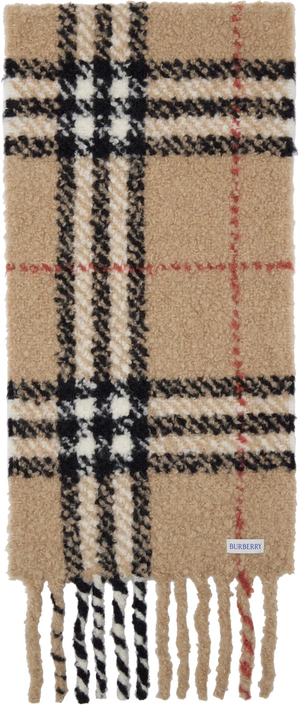 Женский шарф Burberry из альпаки и шерсти, бежевый